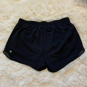 Black Lululemon 4 inch High Rise Hotty Hot Shorts Size 12